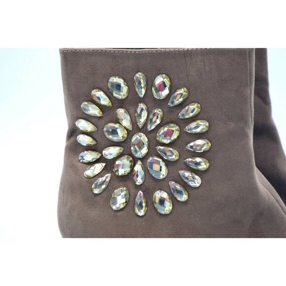 Joan Boyce Camel Brown Kitten Heel Ankle Boot 10 - Picture 2 of 8